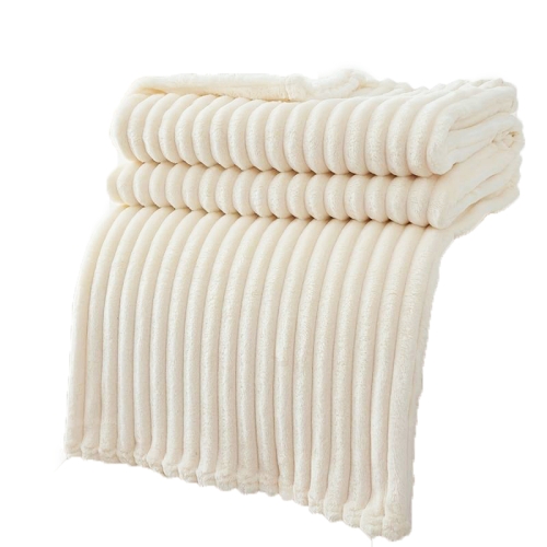 Koc z Mikrofibry Pluszowy tłoczony 150x210 - Ecru